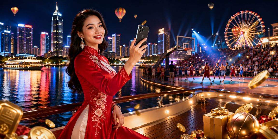 Màn hình điện thoại hiển thị giao diện cược thể thao và casino trực tuyến tại Việt Nam
